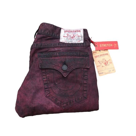 Brand New True Religion Jeans Size 32 STRAIGHT BIG T Red - Picture 6 of 11